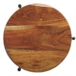 Home Square Round Acacia Wood Accent Table in Brown - Set of 2