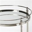 Home Square Modern Round Metal and Mirror End Table - Set of 2