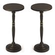 Home Square Solid Aluminum Metal End Table in Black - Set of 2