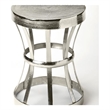 Home Square Modern Industrial Chic End Table in Silver - Set of 2