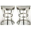 Home Square Modern Industrial Chic End Table in Silver - Set of 2