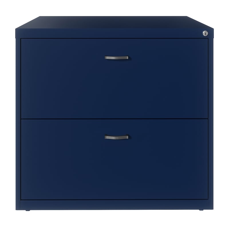 Home Square 2-Piece Set with Mobile Metal Desk and Lateral File Cabinet