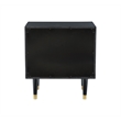 Home Square 2 Drawer Wood Geo Texture Nightstand in Black - Set of 2