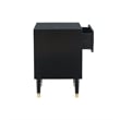 Home Square 2 Drawer Wood Geo Texture Nightstand in Black - Set of 2