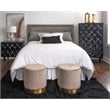 Home Square 2 Drawer Wood Geo Texture Nightstand in Black - Set of 2