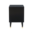 Home Square 2 Drawer Wood Geo Texture Nightstand in Black - Set of 2