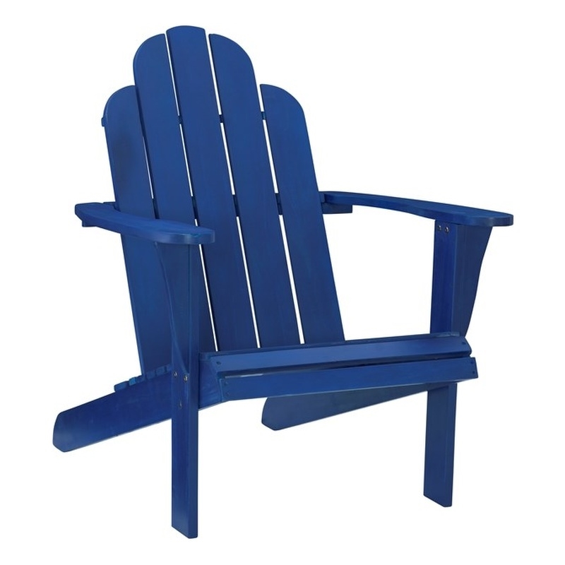Home Square Classic Wood Outdoor Chair in Blue Finish - Set of 2