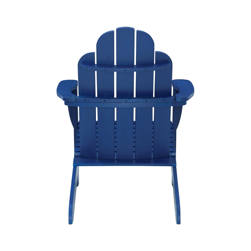Home Square Classic Wood Outdoor Chair in Blue Finish - Set of 2
