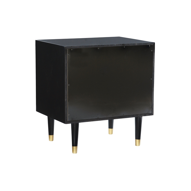 Home Square 2-Piece Set with Nightstand and Six Drawer Dresser in Black