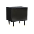 Home Square 2-Piece Set with Nightstand and Six Drawer Dresser in Black