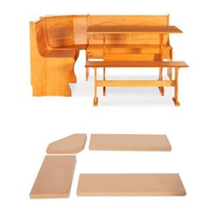 Home Square 2-Piece Set with Corner Dining Nook Set and Fabric Cushion Set