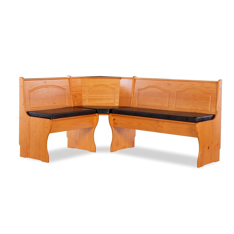 Home Square 2-Piece Set with Corner Dining Nook Set & Cushion Set in Dark Brown