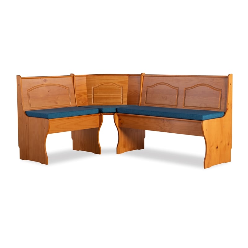 Home Square 2-Piece Set with Corner Dining Nook Set and Cushion Set in Blue