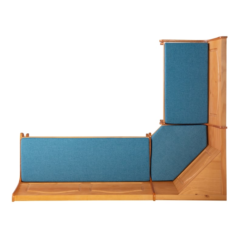Home Square 2-Piece Set with Corner Dining Nook Set and Cushion Set in Blue