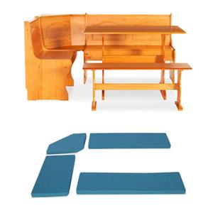 Home Square 2-Piece Set with Corner Dining Nook Set and Cushion Set in Blue