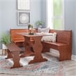 Home Square 2-Piece Set with Dining Nook Set and Cushion Set in Dark Brown