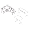 Home Square 2-Piece Set with Dining Nook Set and Cushion Set in Dark Brown