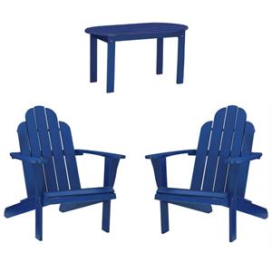 home square 3-piece set with outdoor coffee table and 2 chairs in blue