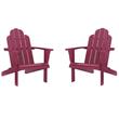 Home Square Solid Wood Outdoor Chair in Red Finish - Set of 2