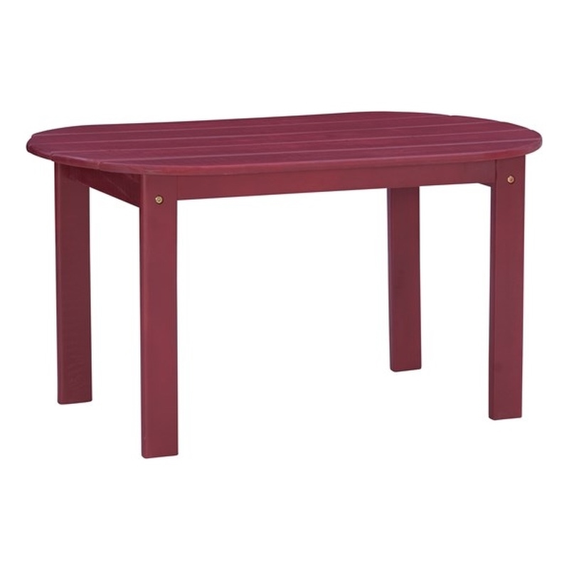 Home Square 2-Piece Set with Outdoor Coffee Table and Side Table in Red