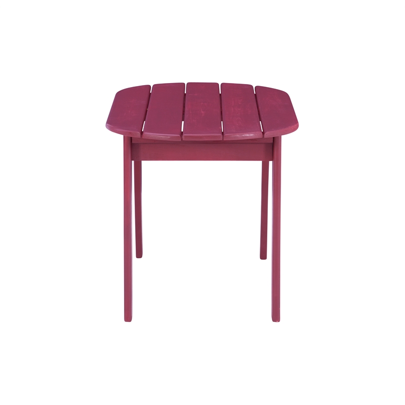 Home Square 2-Piece Set with Outdoor Coffee Table and Side Table in Red