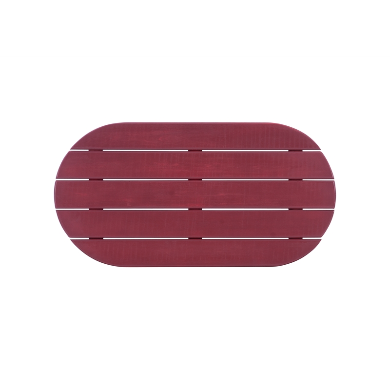 Home Square 2-Piece Set with Outdoor Coffee Table and Side Table in Red