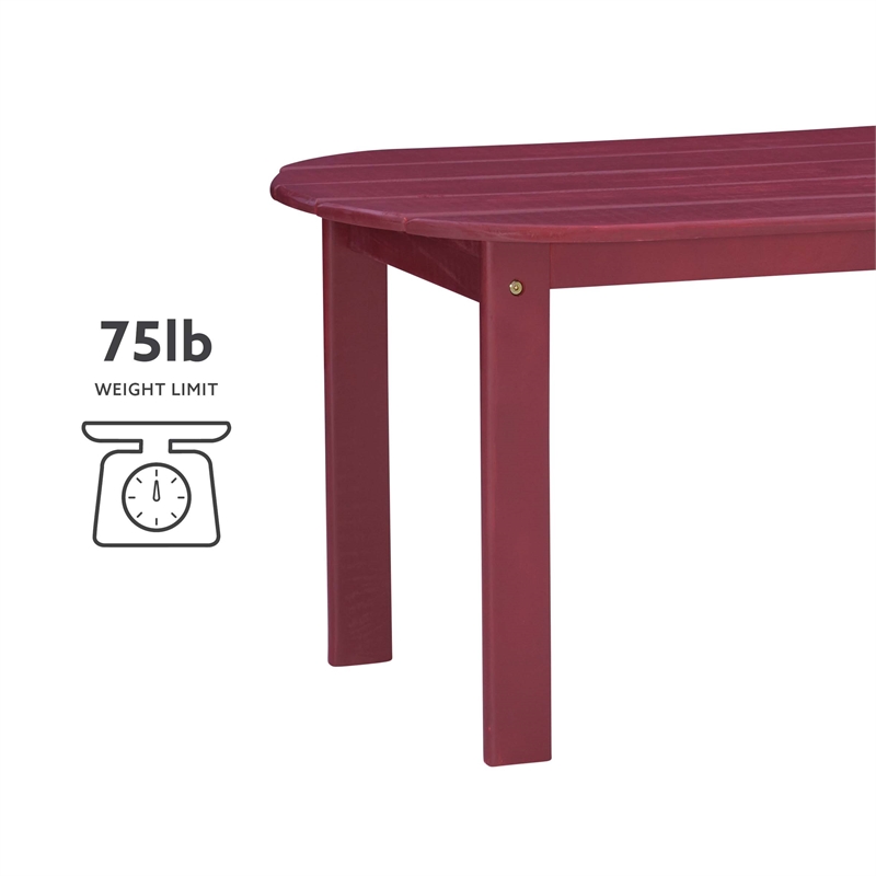 Home Square 3-Piece Set with Outdoor Coffee Table and 2 Chairs in Red