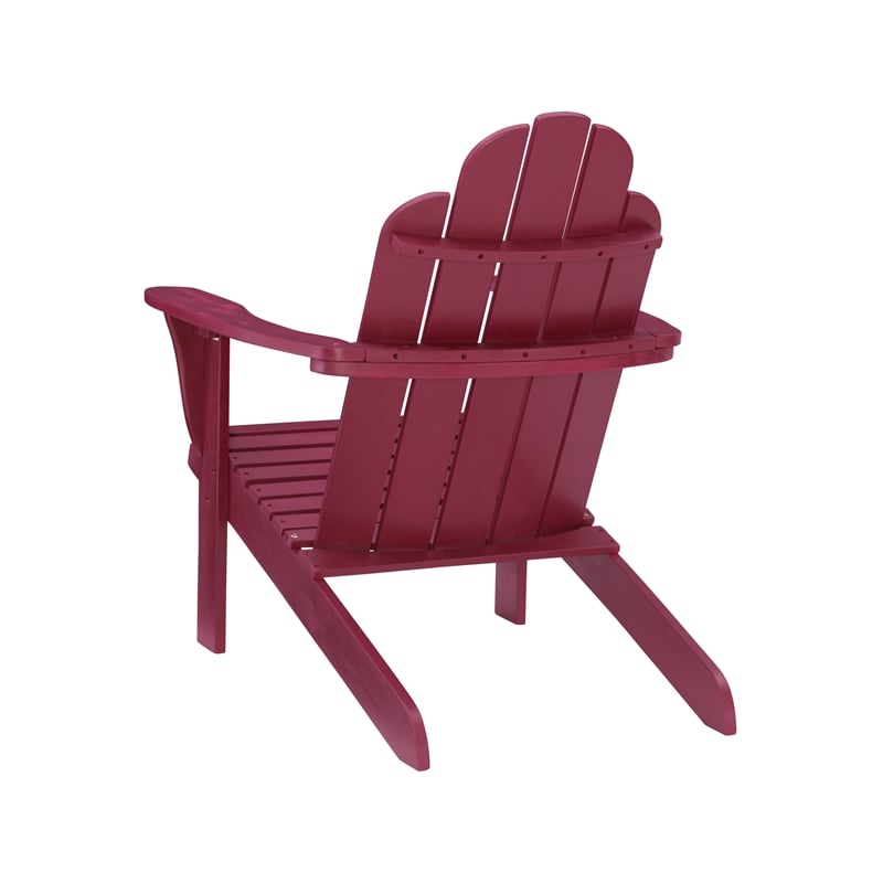 Home Square 3-Piece Set with Outdoor Side Table and 2 Chairs in Red