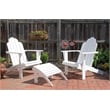 Home Square 3-Piece Set with Outdoor Side Table and 2 Chairs in White