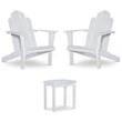 Home Square 3-Piece Set with Outdoor Side Table and 2 Chairs in White