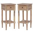 Home Square Wood Accent Starfish Coastal Side Table in Natural - Set of 2