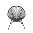 Home Square Outdoor Metal Single Chair in Black Finish - Set of 2