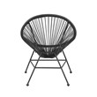 Home Square Outdoor Metal Single Chair in Black Finish - Set of 2