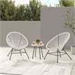 Home Square Outdoor Metal Single Chair in White Finish - Set of 2
