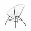 Home Square Outdoor Metal Single Chair in White Finish - Set of 2