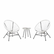 Home Square Outdoor Metal Single Chair in White Finish - Set of 2