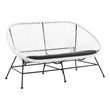 Home Square 3-Piece Set with 2 Single Chairs and Loveseat in White