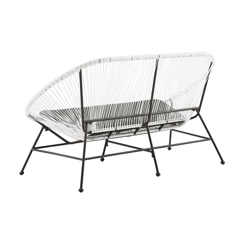 Home Square 3-Piece Set with 2 Single Chairs and Loveseat in White