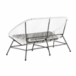 Home Square 3-Piece Set with 2 Single Chairs and Loveseat in White