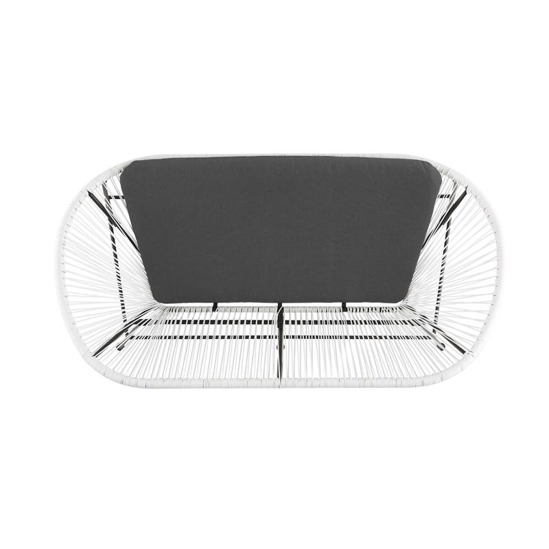 Home Square 3-Piece Set with 2 Single Chairs and Loveseat in White