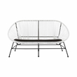 Home Square 3-Piece Set with 2 Single Chairs and Loveseat in White