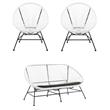 Home Square 3-Piece Set with 2 Single Chairs and Loveseat in White