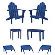 Home Square 7-Piece Set with Coffee Table & End Table & 2 Chairs & 3 Ottomans