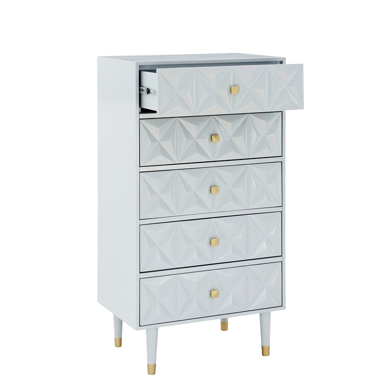 Home Square 4-Piece Set with 2 Nightstands & Dresser & 5 Drawer Chest
