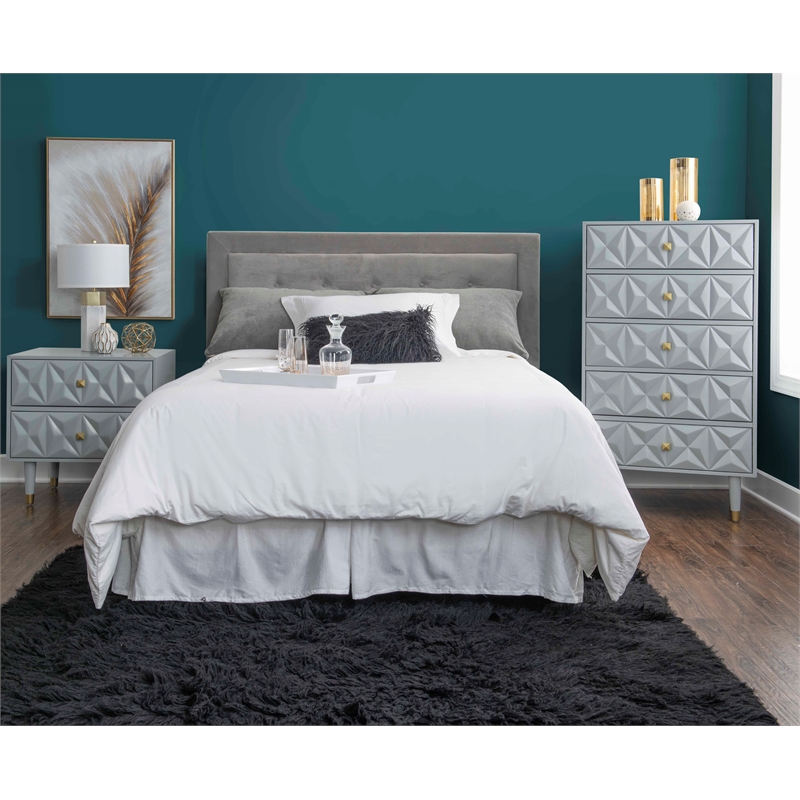 Home Square 4-Piece Set with 2 Nightstands & Dresser & 5 Drawer Chest