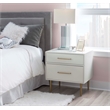 Home Square Wood Two Drawer Nightstand in White Finish - Set of 2