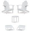 Home Square 5-Piece Set with Side Table & 2 Chairs & 2 Ottoman