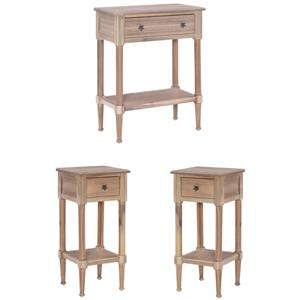 Home Square 3-Piece Set with Accent Table and 2 Side Tables in Natural