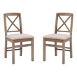 Home Square 3-Piece Set with Dining Table and Two Dining Chairs in Washed Gray