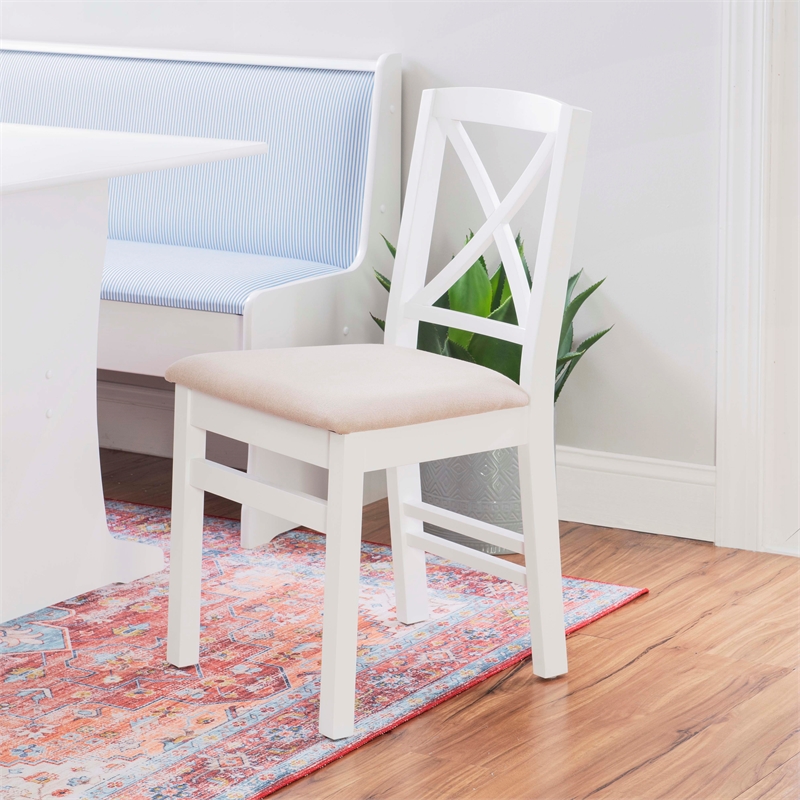 Home Square 3-Piece Set with Dining Table and Two Dining Chairs in White